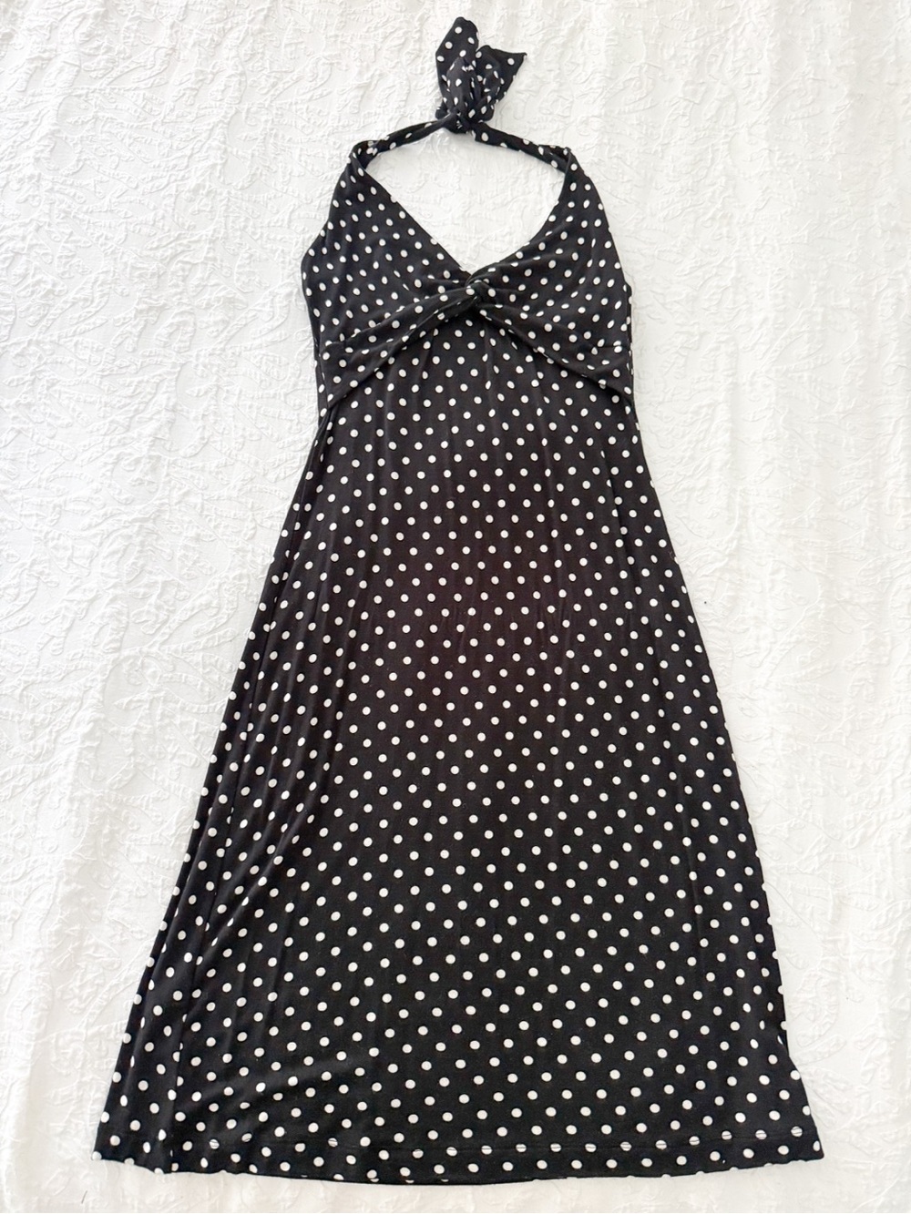 BCBG Max Azria Polka Dot Halter Dress XS